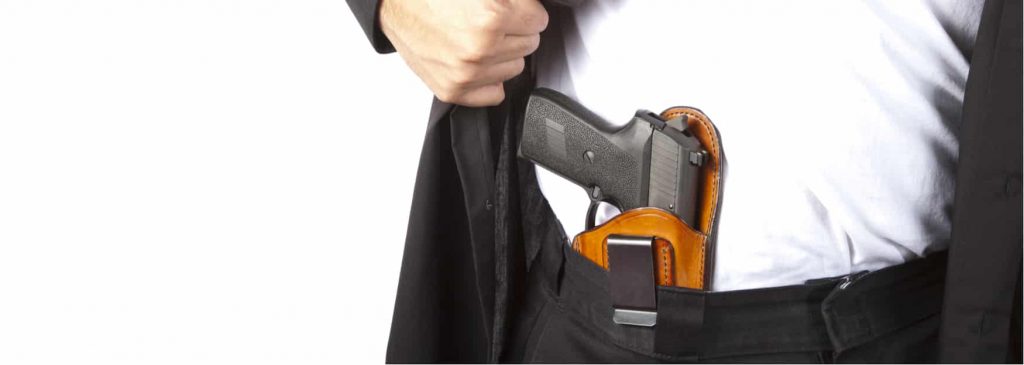 a person using a concealed carry holster